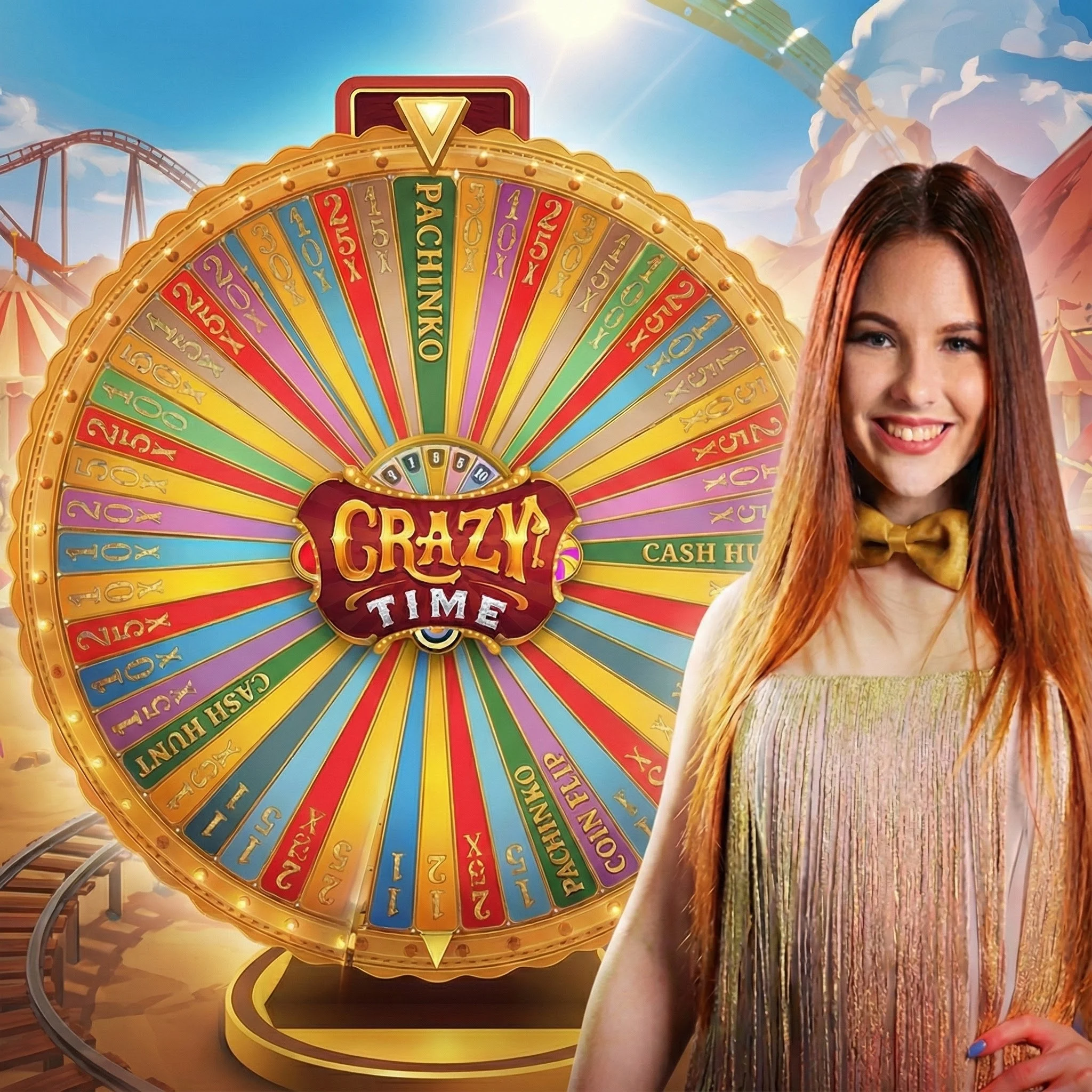 Crazy Time Wheel with 54 Segments