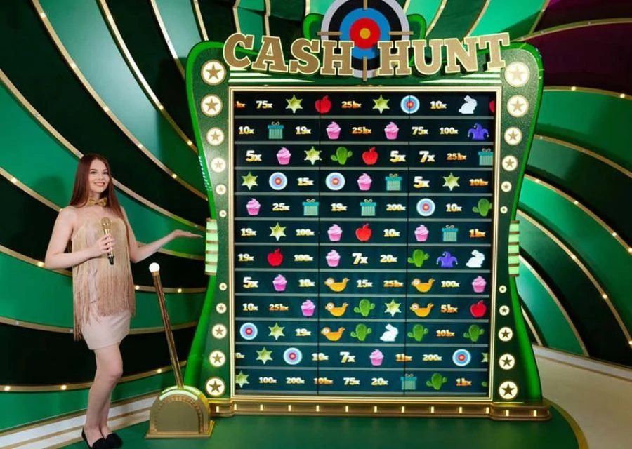 Crazy Time Cash Hunt bonus round target wall