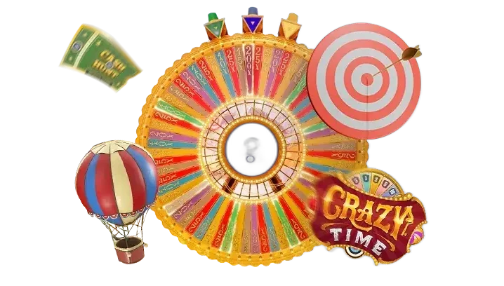 Crazy Time live show set used to compare presenter-led casino games