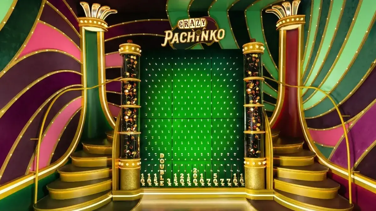 Crazy Time Pachinko bonus round puck-drop screen